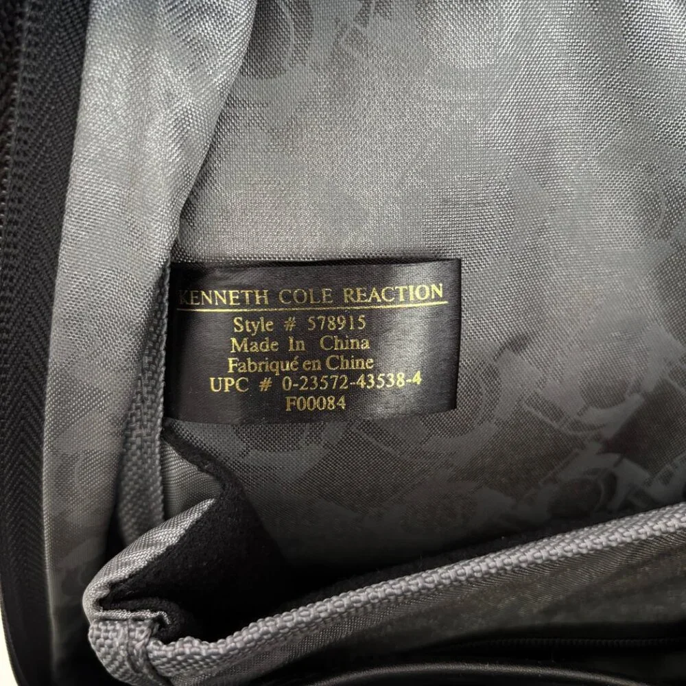 Kenneth Cole Reaction Backpack Laptop Canvas Slim Black Bag